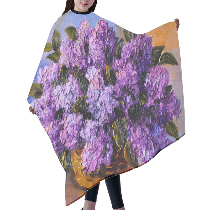 Personality  Oil Painting On Canvas - A Bouquet Of Lilacs , Made In The Style Hair Cutting Cape