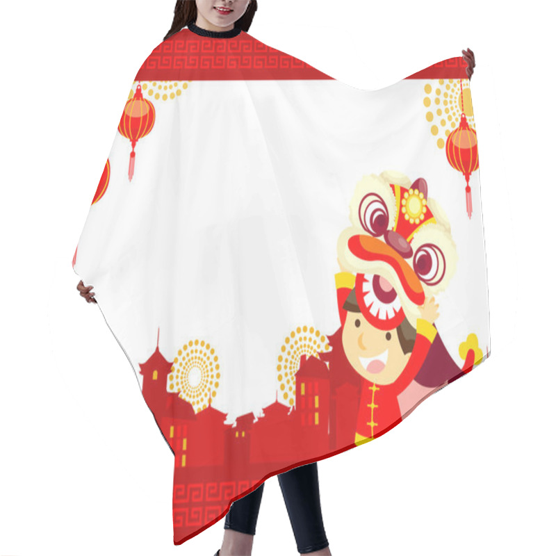 Personality  Chinese New Year Greeting Card Hair Cutting Cape