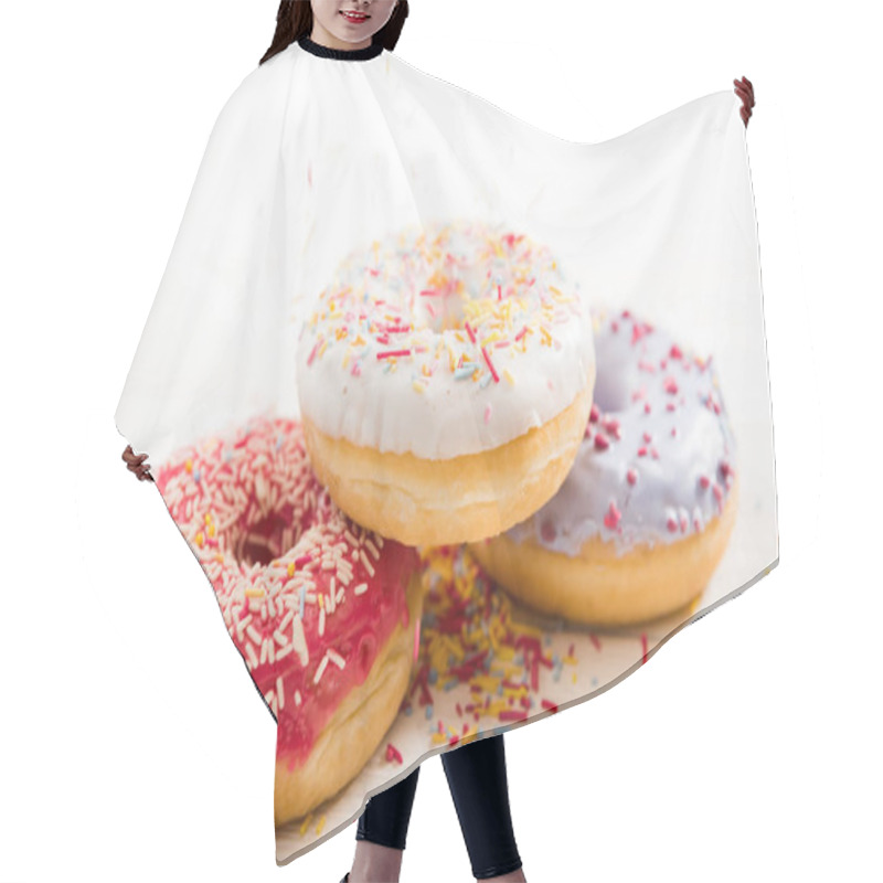 Personality  Tasty Donuts With Frosting Hair Cutting Cape