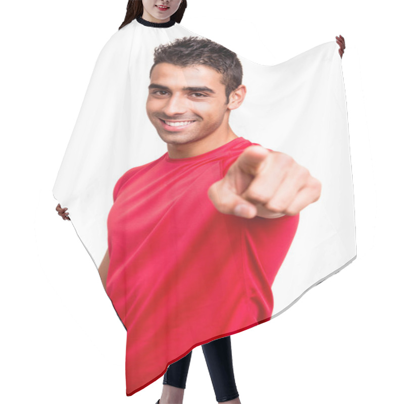 Personality  Man Pointing Front Hair Cutting Cape