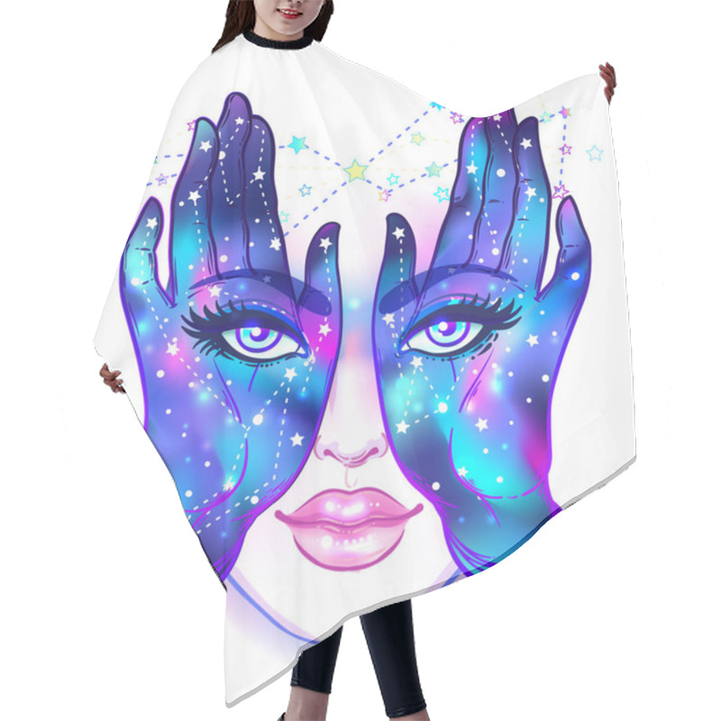 Personality  Mysterious Creature With Eyes On The Hands. Hand Drawn Illustrat Hair Cutting Cape