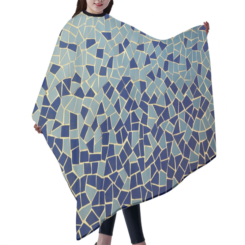 Personality  Blue And White Texture Mosaic Hair Cutting Cape