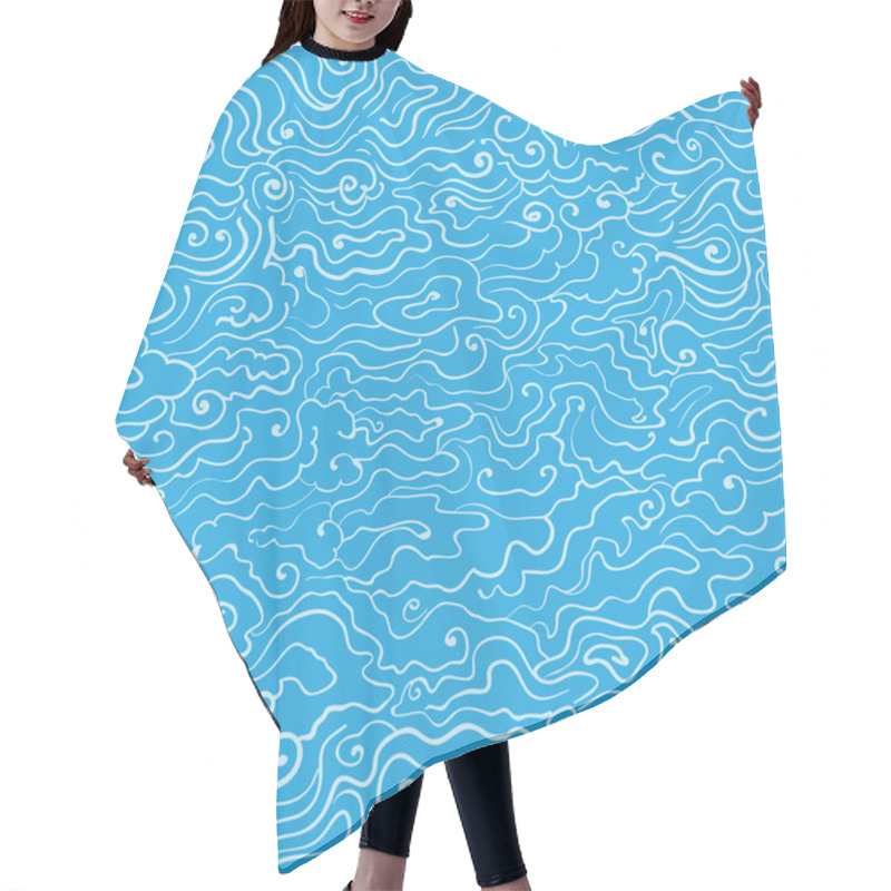 Personality  Seamless Waves Pattern Hair Cutting Cape