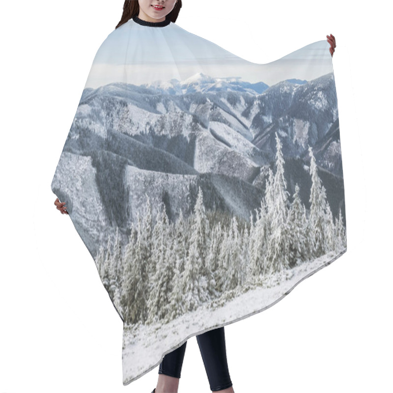 Personality  Snowy Landscape, Low Tatras Mountains, Slovak Republic. Hiking Theme. Hair Cutting Cape