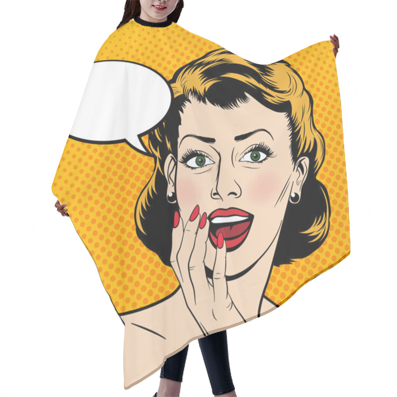 Personality  Vector Surprised Woman In The Pop Art Comics Style Hair Cutting Cape