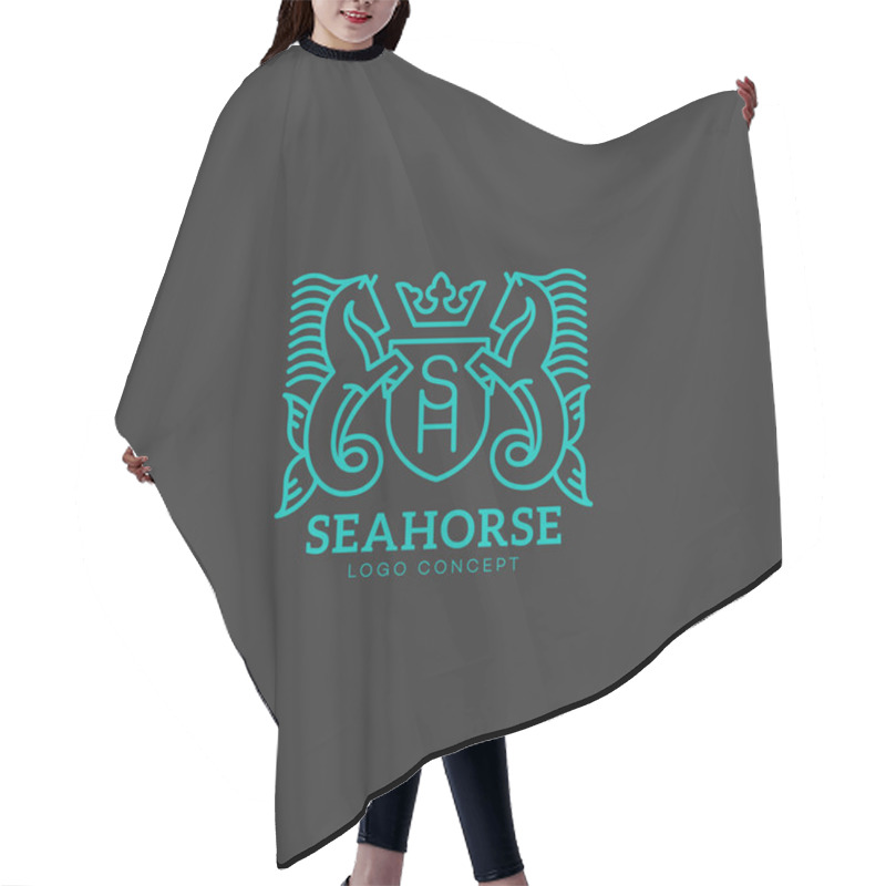 Personality  Seahorse Logo Hair Cutting Cape