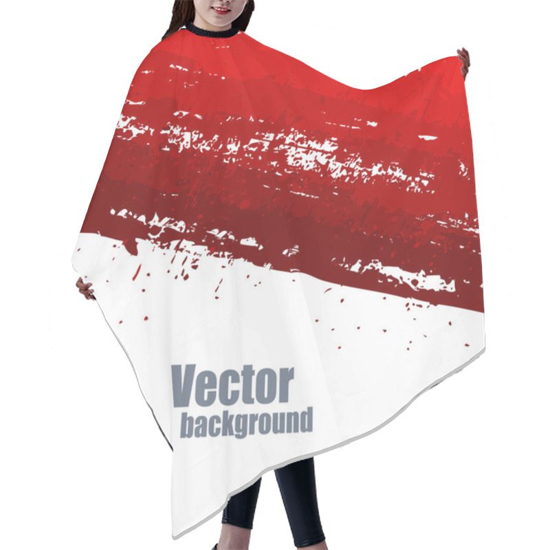 Personality  Abstract Grunge Texture Red Splash Banner Hair Cutting Cape