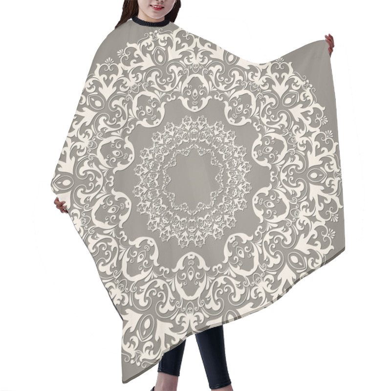 Personality  Vector Ornamental Round Lace With Damask Hair Cutting Cape