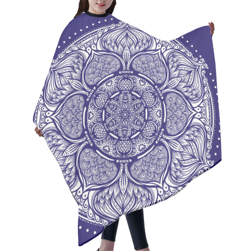 Personality  Vector Ornamental Mandala Inspired Ethnic Art, Patterned Indian  Hair Cutting Cape