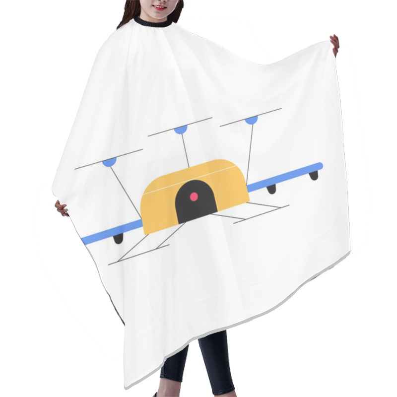 Personality  Drone Flying In The Air, Symbolizing Innovation, Automation, Aerial Surveillance, Remote Control Operations, And Modern Technology Applications. Hair Cutting Cape