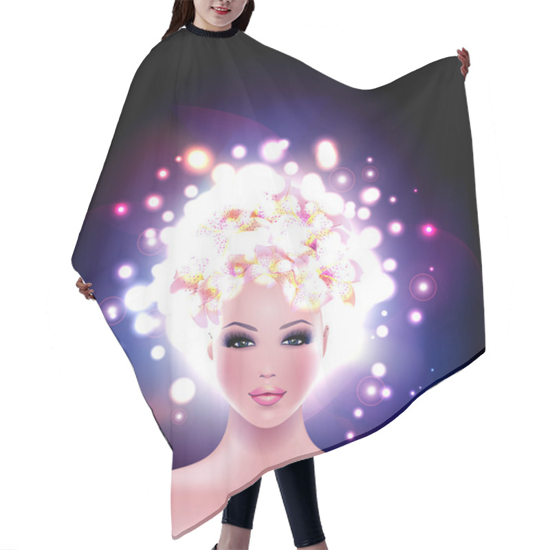 Personality  Beautiful Woman Portrait Hair Cutting Cape