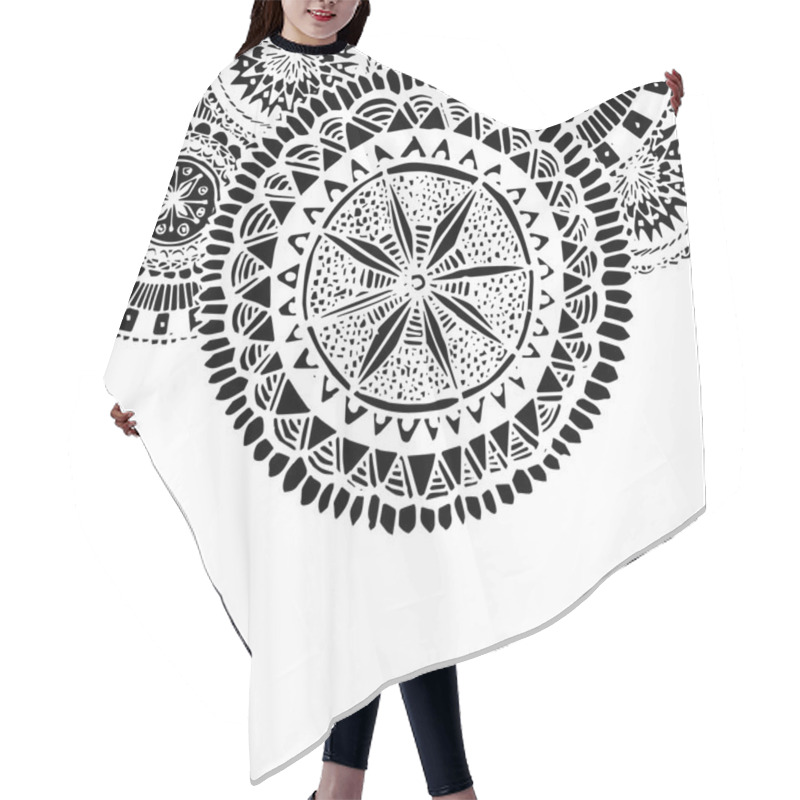 Personality  Black And White Ornate Hand Drawn Doodles Hair Cutting Cape