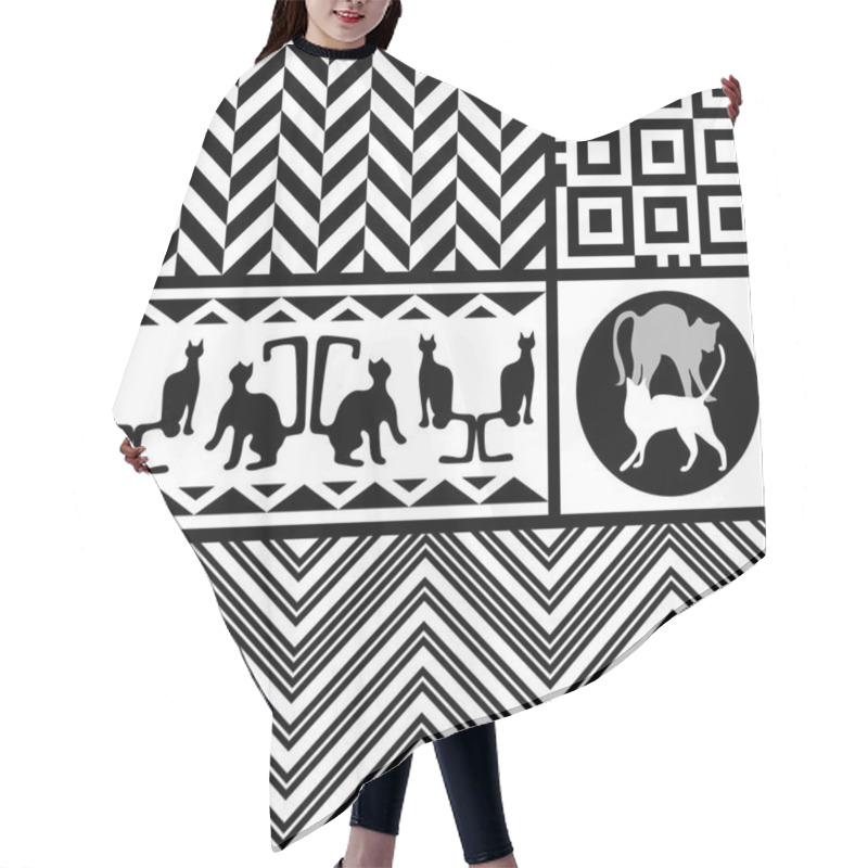 Personality  Geometric Cats. Creative Modern Scarf Design. Hair Cutting Cape