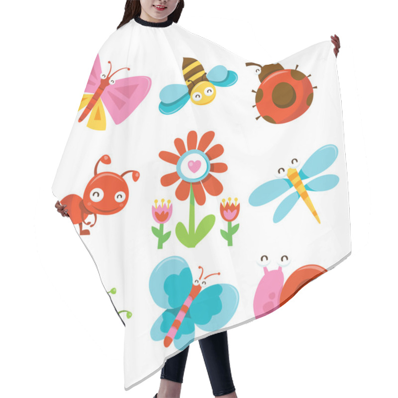 Personality  Happy Sweet Garden Bugs Icons Hair Cutting Cape