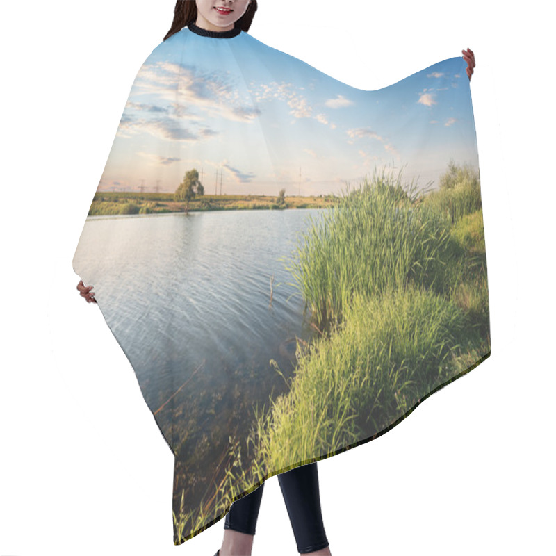 Personality  Sunset Over River Hair Cutting Cape