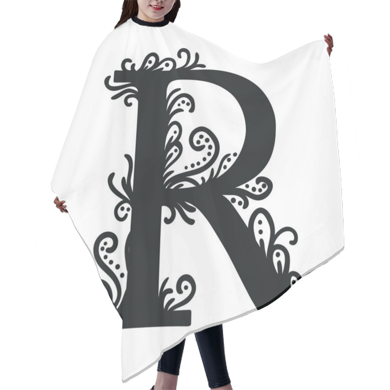 Personality  Stylized Calligraphic R Hair Cutting Cape