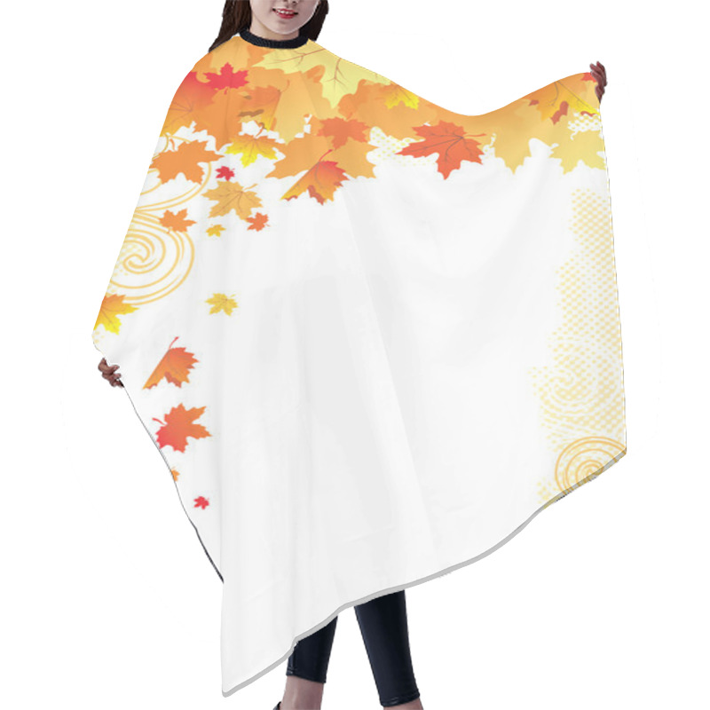 Personality  Autumn Background / Gold Leaves On White Background Hair Cutting Cape