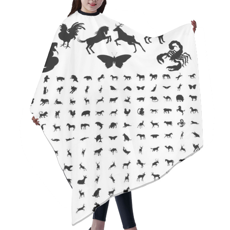 Personality  Animal Silhouettes Bundle Hair Cutting Cape