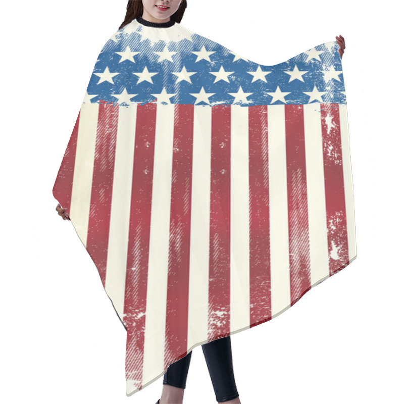 Personality  American Poster Grunge Flag Hair Cutting Cape