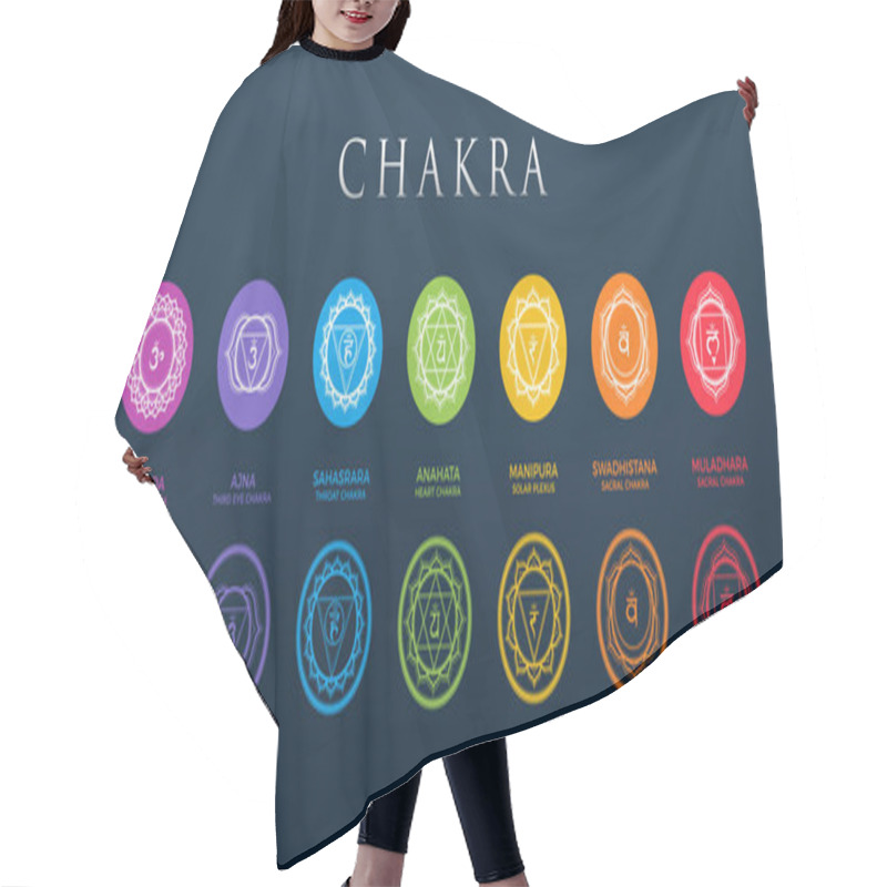 Personality  Chakra Set On Dark Background Hair Cutting Cape