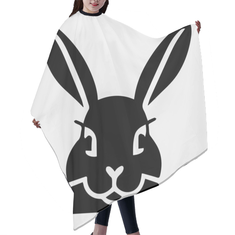 Personality  Rabbit Head Logo Icon Symbol Head Vector Hair Cutting Cape