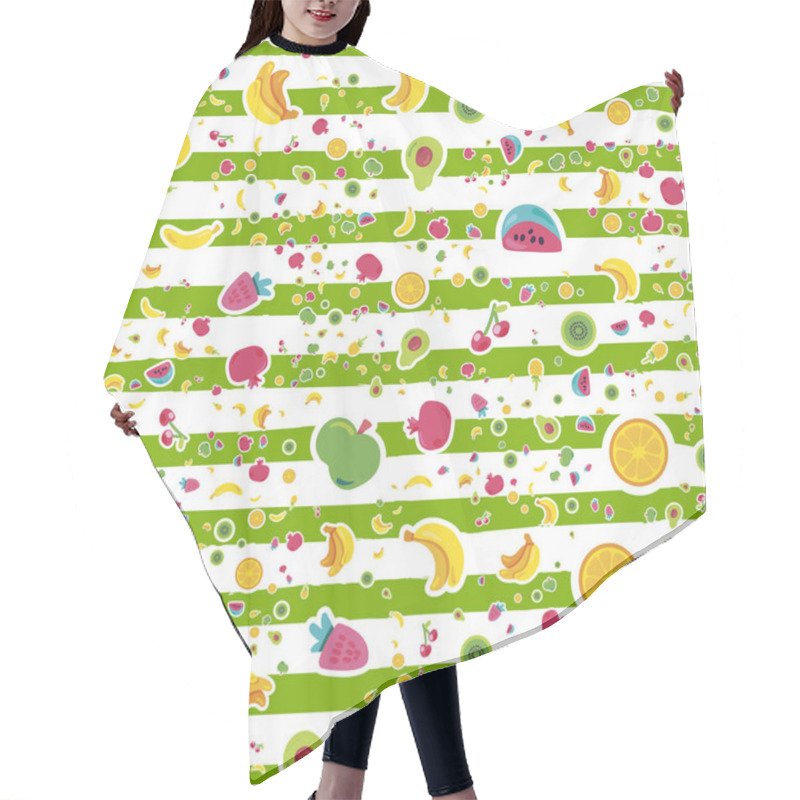 Personality  Fresh Summer Juicy Fruit Painted Seamless Pattern Hair Cutting Cape