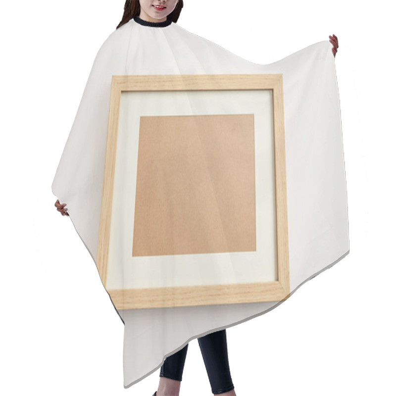 Personality  Wooden Decorative Frame On White Background  Hair Cutting Cape