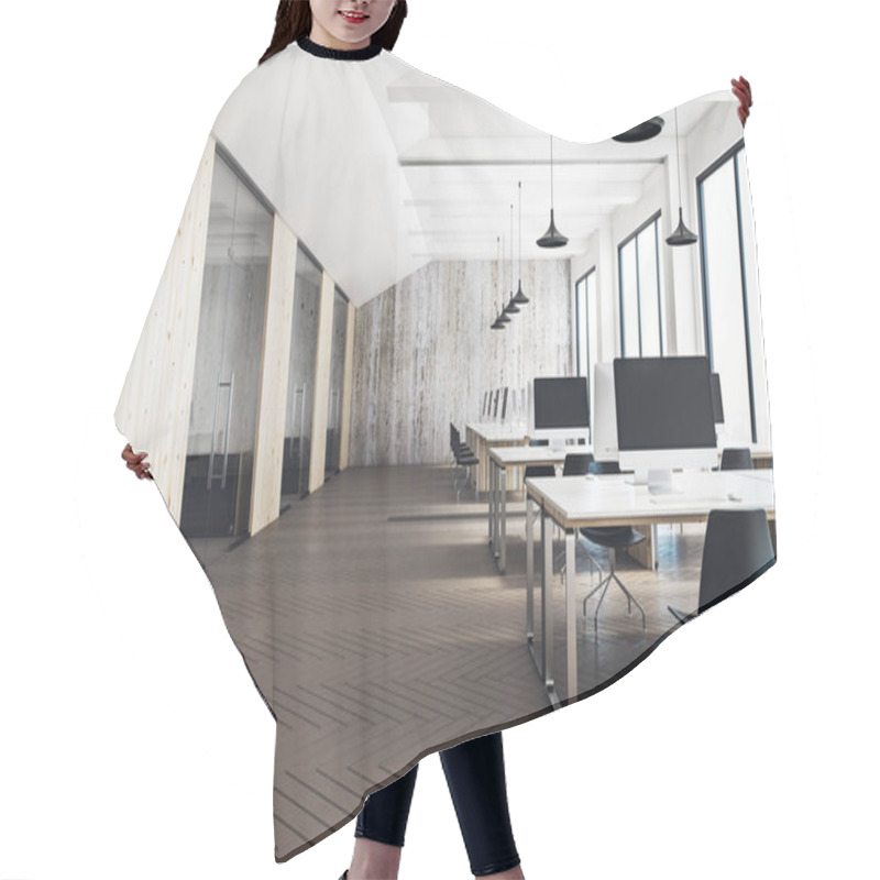 Personality  Clean Coworking Office Interior  Hair Cutting Cape