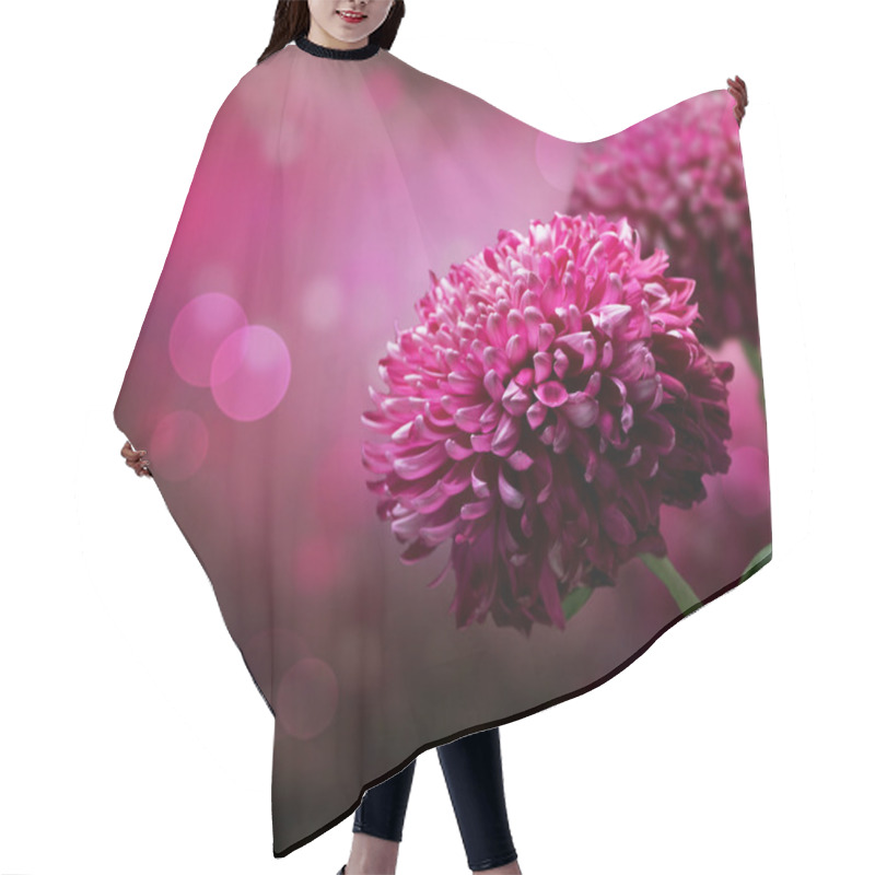 Personality  Dahlia Autumn Flower Design. With Copy-space Hair Cutting Cape