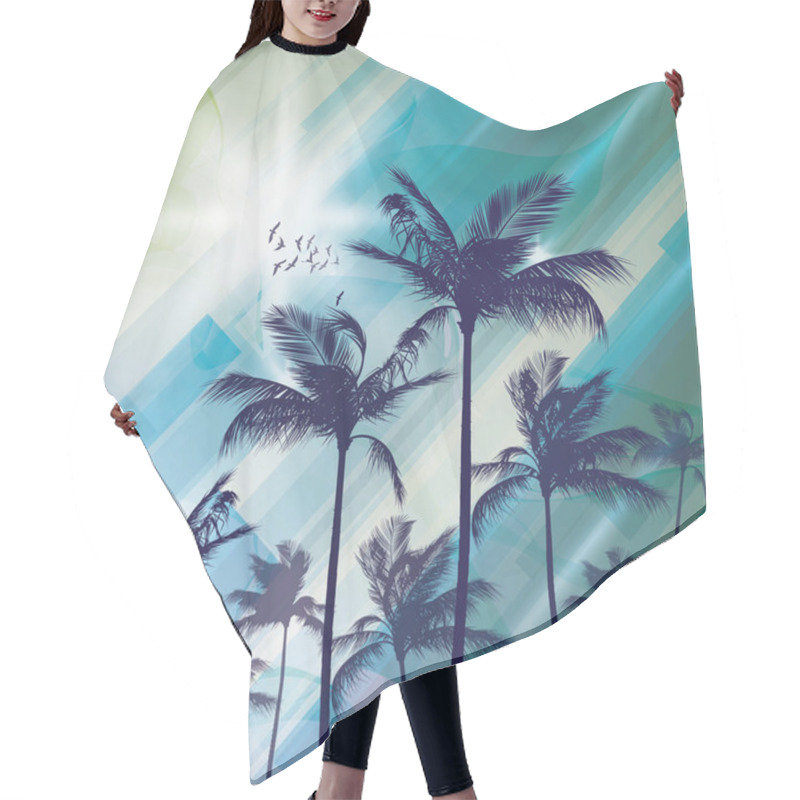 Personality  Palm Trees At Sunset Hair Cutting Cape