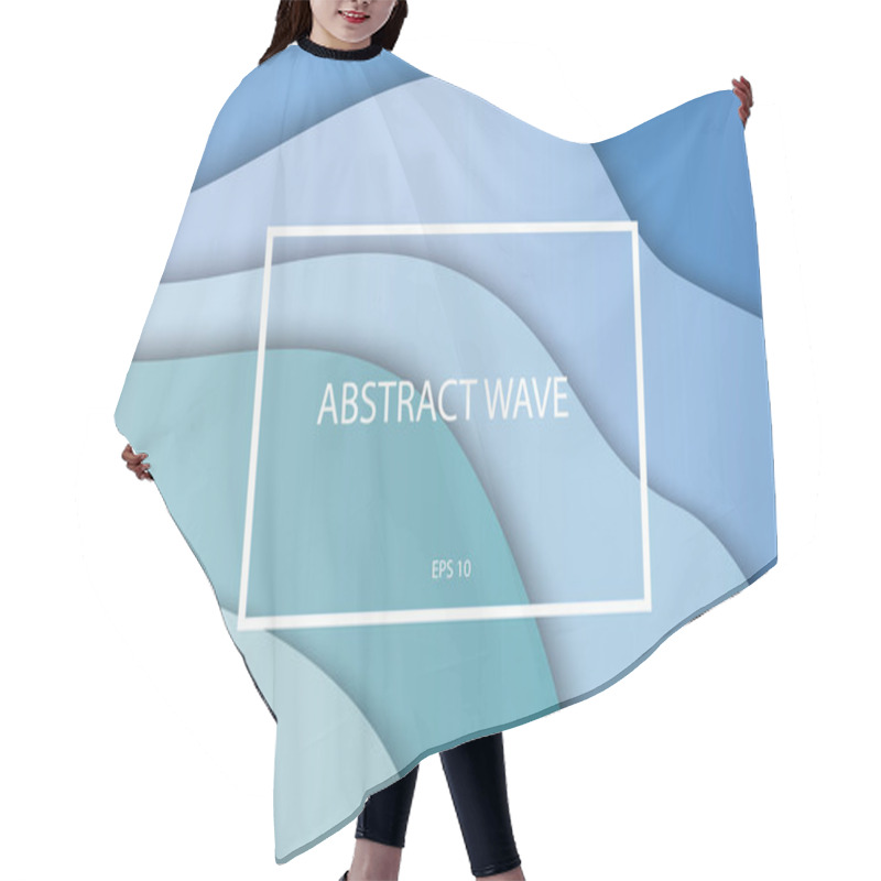 Personality  Abstract Blue Paper Layers With Shadows. Hair Cutting Cape