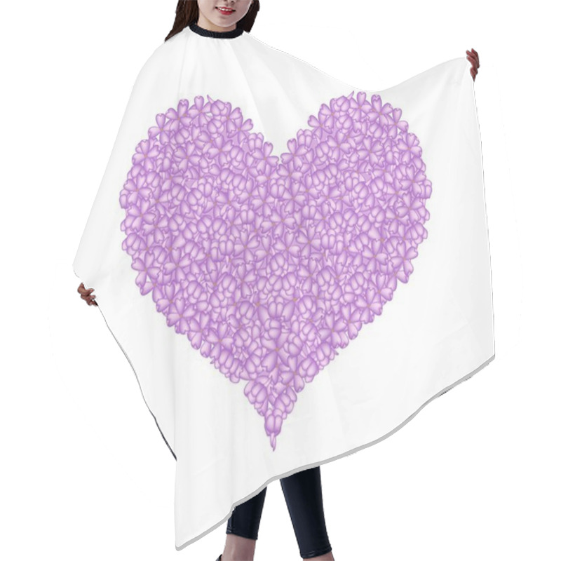 Personality  Purple Lilac Or Syringa Vulgaris In A Heart Shape Hair Cutting Cape