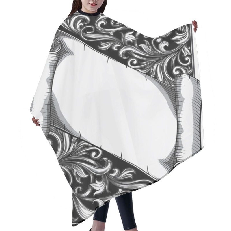 Personality  Paper Scroll With Decorative Ornament Hair Cutting Cape