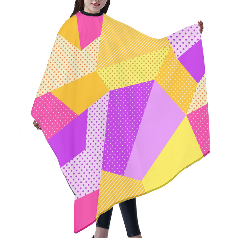 Personality  Seamless Patch Work Pattern Hair Cutting Cape