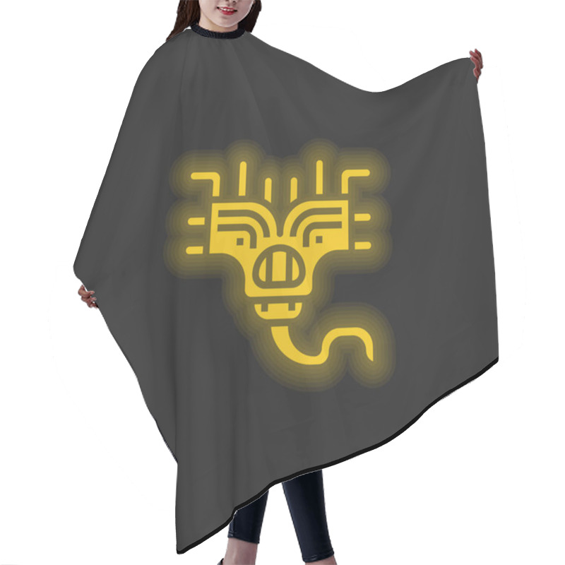 Personality  Alien Yellow Glowing Neon Icon Hair Cutting Cape