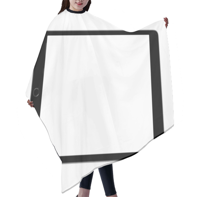 Personality  Black Tablet Computer With A Blank Screen Isolated On A White Background Hair Cutting Cape