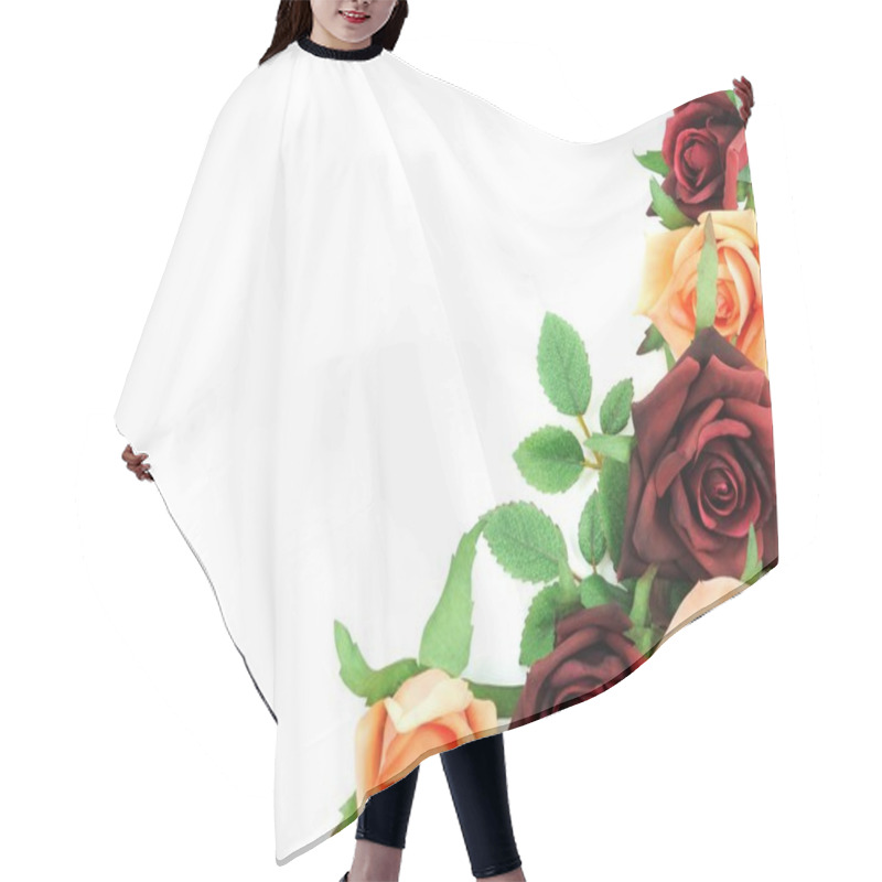 Personality  Roses On White Hair Cutting Cape