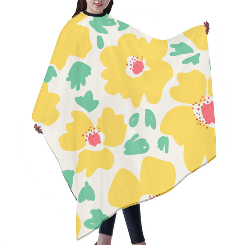 Personality  Seamless Pattern With Hand Drawn Flowers Hair Cutting Cape