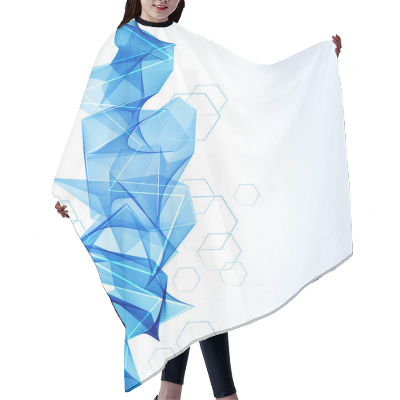 Personality  Abstract Background With Blue Wave Hair Cutting Cape