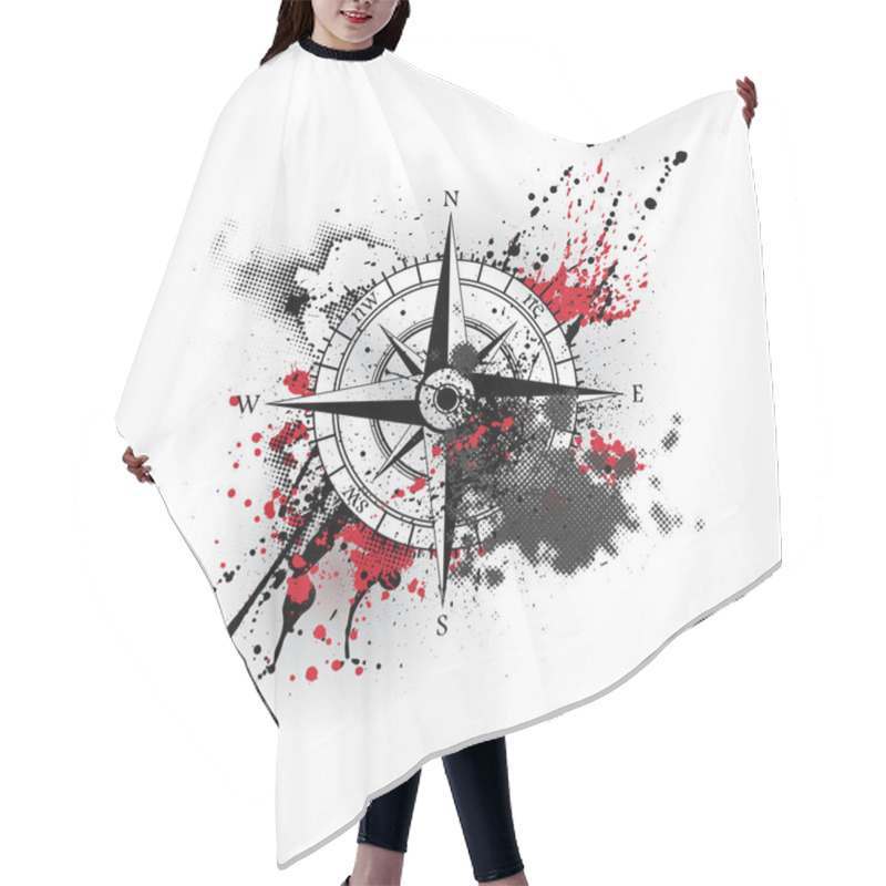 Personality  Wind Rose Ink Blots Hair Cutting Cape