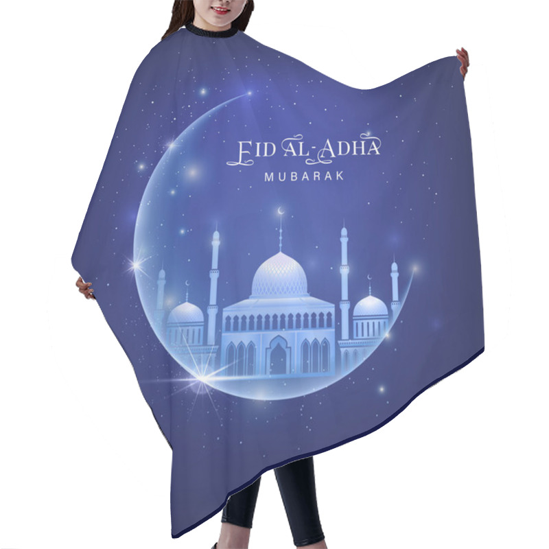 Personality  Eid Al Adha Mubarak Card With Shine Moon Hair Cutting Cape