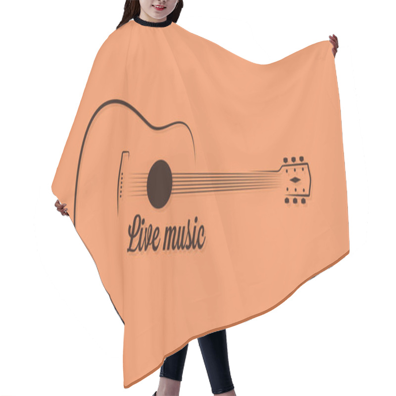 Personality  Guitar Logo Of Live Music On Yellow Background Hair Cutting Cape