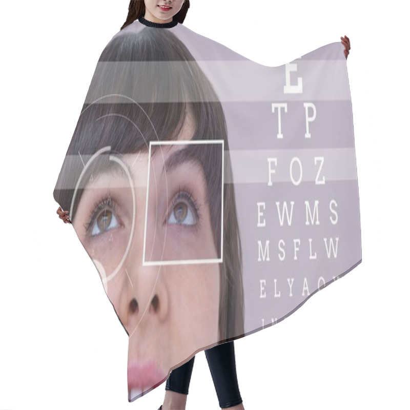 Personality  Woman With Eye Test Interface Hair Cutting Cape