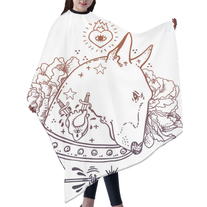 Personality  Head Of Bullterrier Mascot Hair Cutting Cape