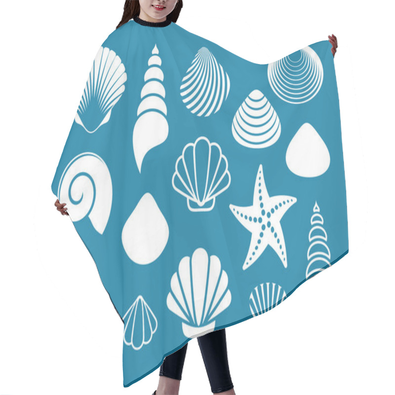 Personality  White Sea Shells And Starfish Hair Cutting Cape