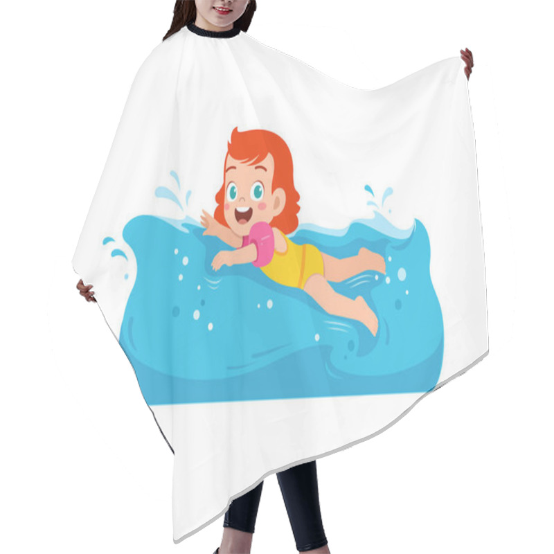 Personality  Kid Swim Under Water On Summer Holiday Hair Cutting Cape