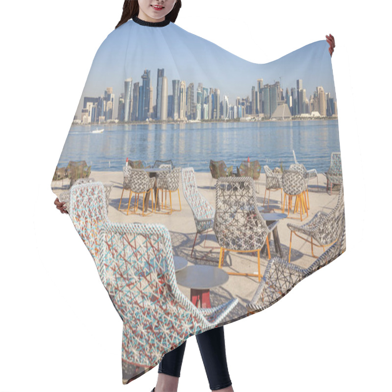 Personality  Modern Skyline Of Doha Hair Cutting Cape