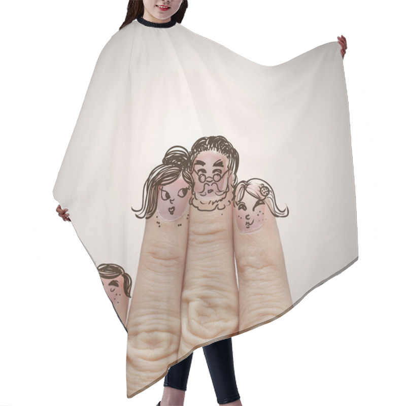 Personality  Happy Finger Family Hair Cutting Cape