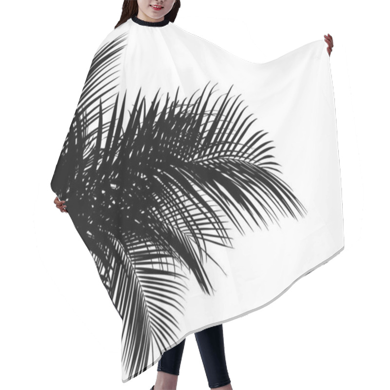 Personality  Silhouette Of Beautiful Palm Leaves On White Background Hair Cutting Cape