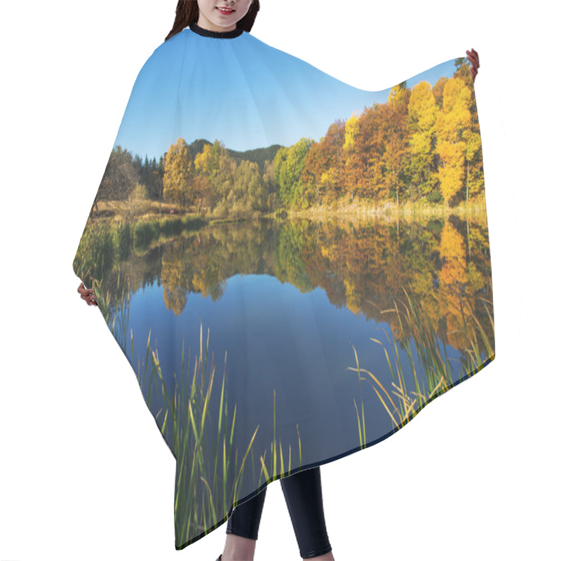 Personality  Mountain Lake, Autumn Shot Hair Cutting Cape